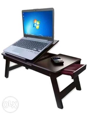 SRF MDF matte brown protable /bed folding laptop