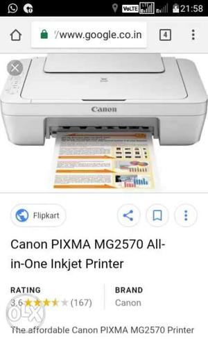 White Canon Pixma Desktop Printer Screenshot