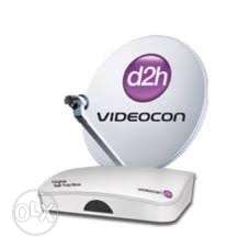 White Videocon TV Box With Satellite Dish