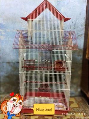 White and red cage