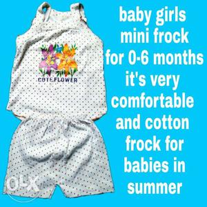 Baby girls mini frock for 0-6 months old it's