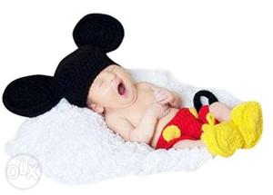Babymoon Decut Baby Mickey Mouse Hat, Shorts & Booties