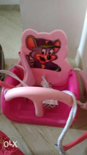 Baby's Pink And White Car Seat Carrier