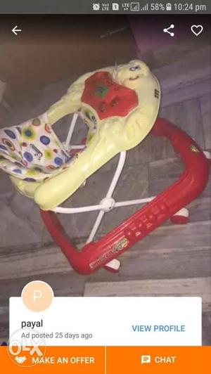 Baby's Yellow And Red Bouncer