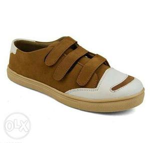 Brown And White Strap Shoe