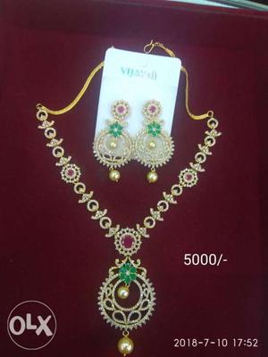 Cz diamond stones necklace with hangings.. best