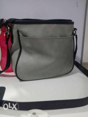 Gray And Black Crossbody Bag