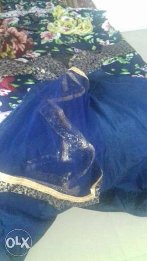 Nevy blue gown with net dupatta ek bar bhi use