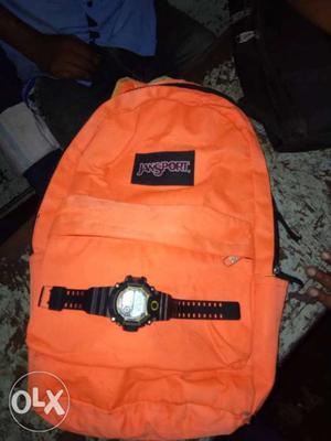 Orange Jansport Backpack