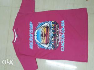 Pink Holiday Camp Crew-neck T-shirt