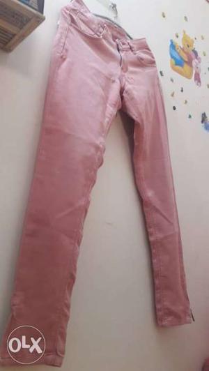 Pink jeans with beautiful design
