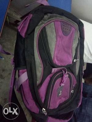 Purple, Gray, And Black Backpack