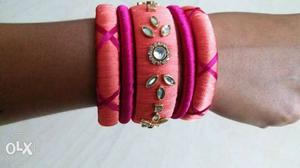 Purple-and-orange Bangle Bracelets