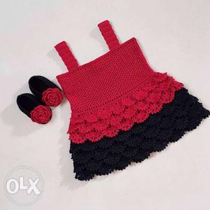 Red And Black Knitted Textile