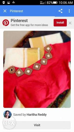 Red And Brown Crop Top