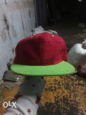 Red And Green Fitted Cap