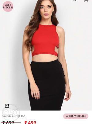 Red Crop Top. Size: XS