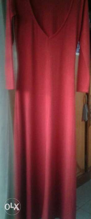 Red party wear Long-sleeved Dress