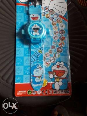 Round Blue Doraemon Digital Watch with projectors 24 shadow