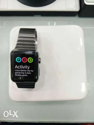 Silver Aluminum Case Apple Watch With Gray Link Bracelet