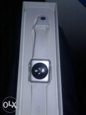 Silver Aluminum Case Apple Watch With White Sport Band