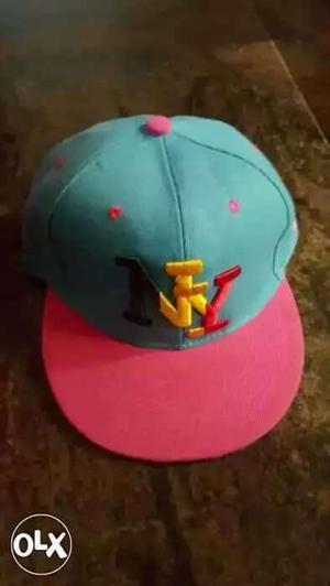 Teal And Pink Fitted Cap
