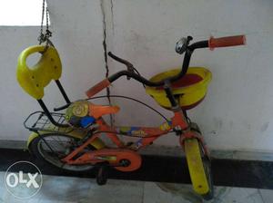 Toddler's Orange And Yellow Bicycle