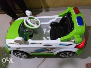 Toddler's White And Green Ride-on Toy