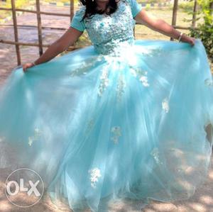 Turquoise blue wedding gown