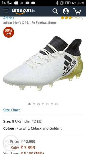White Adidas Football Boot