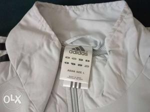 White Adidas Zip-up Top and Dark grey Lower