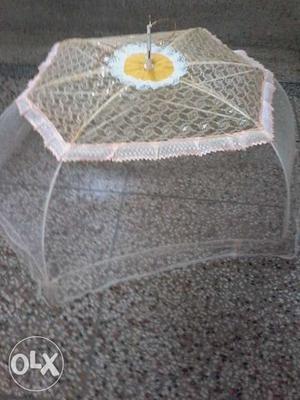 White Knitted Food Dome