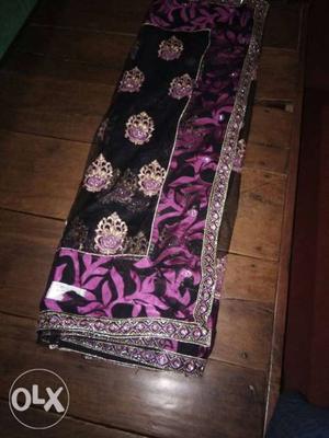 Black And Pink Floral Textile