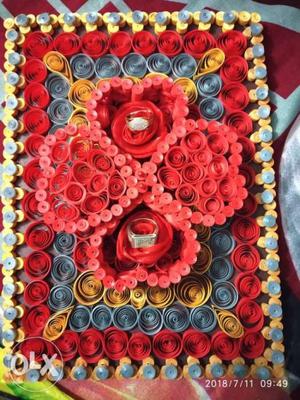Designer Engagement Ring Tray Made of Quilling