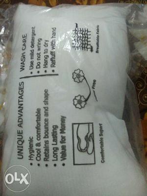 Fiver pillow,1month warranty, soft,washable,good
