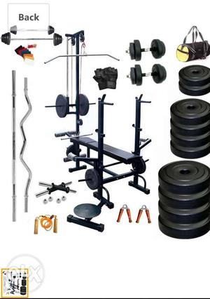 Gym equipments 20 in 1 bench exercises 1 rod and
