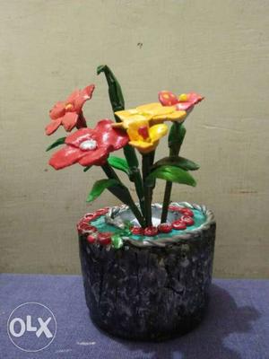 Handmade shilpkar flowers and flower pot