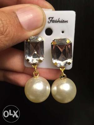 Pair Of Gold-colored Pear Earrings