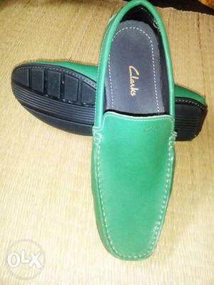Pair Of Green Clonks Leather Loafers
