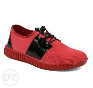 Red And Black Athletic Shoe