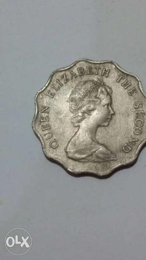 Round silver color coin