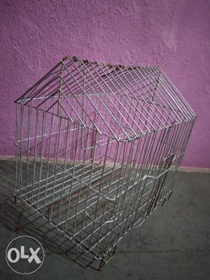 Silver Metal Wire Pet Cage