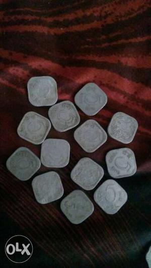 Silver-colored 59 Indian Paise Coin Collection