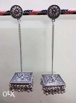 Silver-colored Chandelier Earrings