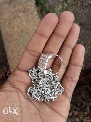 Silver- ring and chain call me