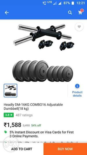 Adjustable dumbles up to 16 kg best quality
