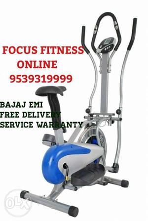Blue And Gray Elliptical Trainer With
