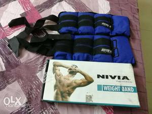Blue-and-black Nivia Wrist/Ankle Weight Bands 1.5 KG