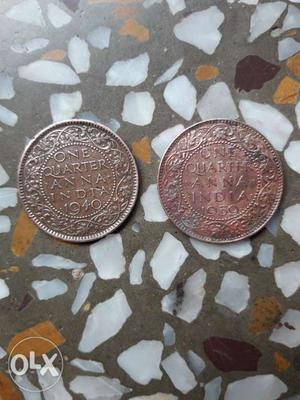 British empire old coins year of  one