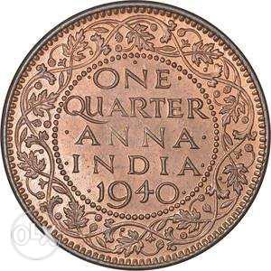 George VI King Emperor One Quarter Anna India